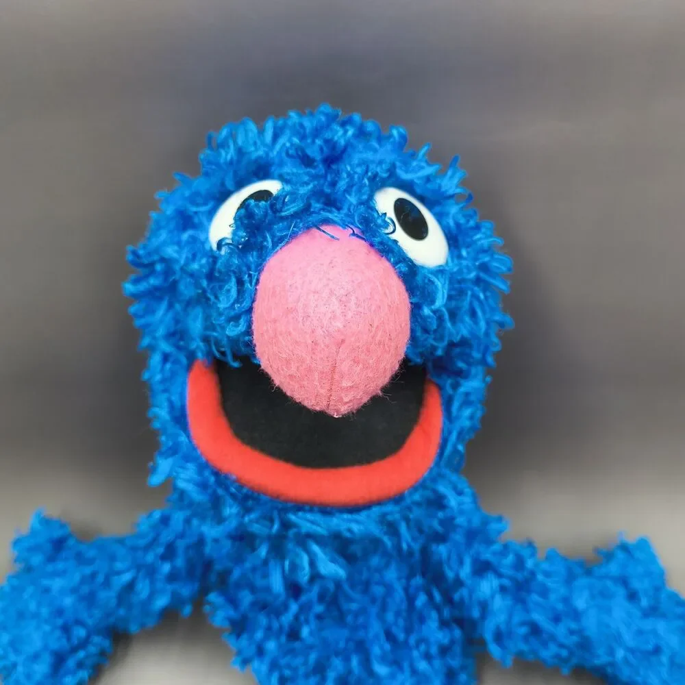 Vintage 2008 Fisher-Price Grover Plush Hand Puppet Blue Monster Mattel Rare 19